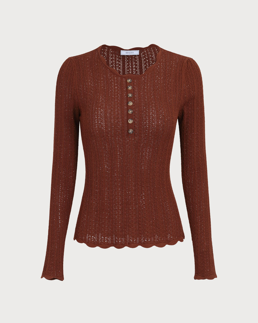 Timeless Slim Fit Sweater – Classic Round Neck in Rich Brown
