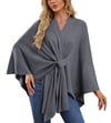 Elegant Shawl Wraps Soft Open Front Poncho Sweater