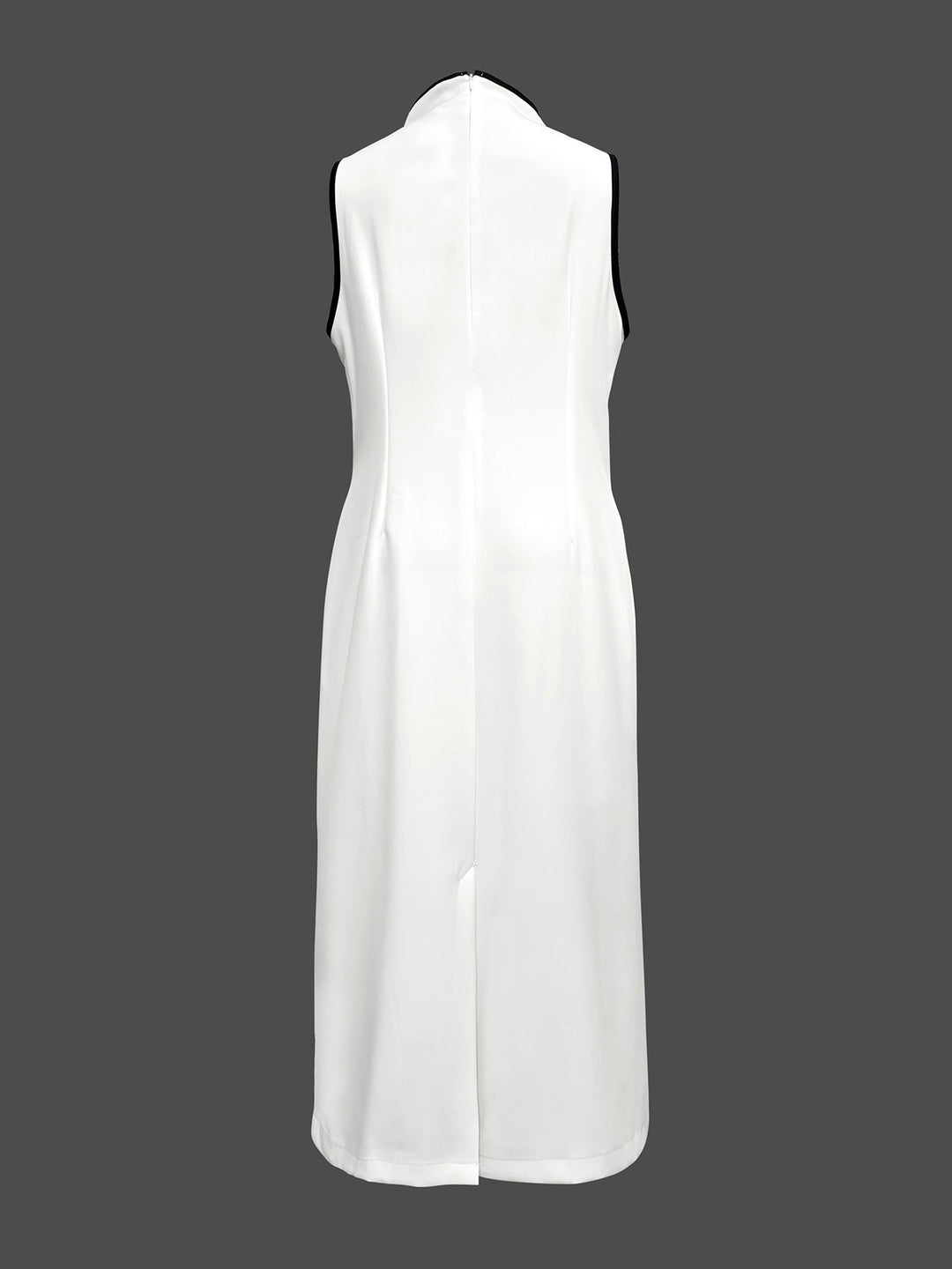 False Two Sleeveless Solid Color Midi Dresses