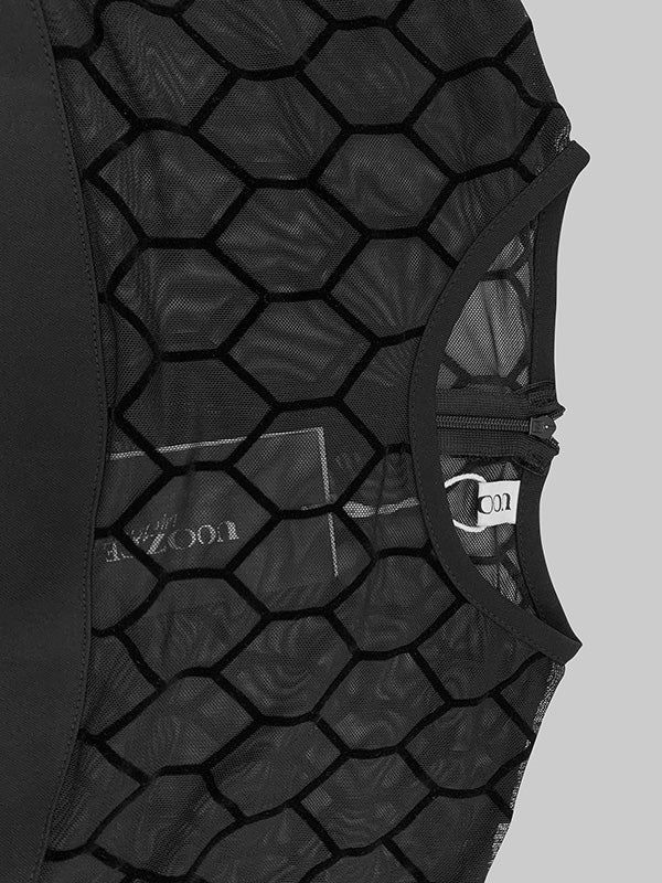 Long Sleeves Loose Hollow Solid Color Split-Joint Round-Neck Mini Dresses