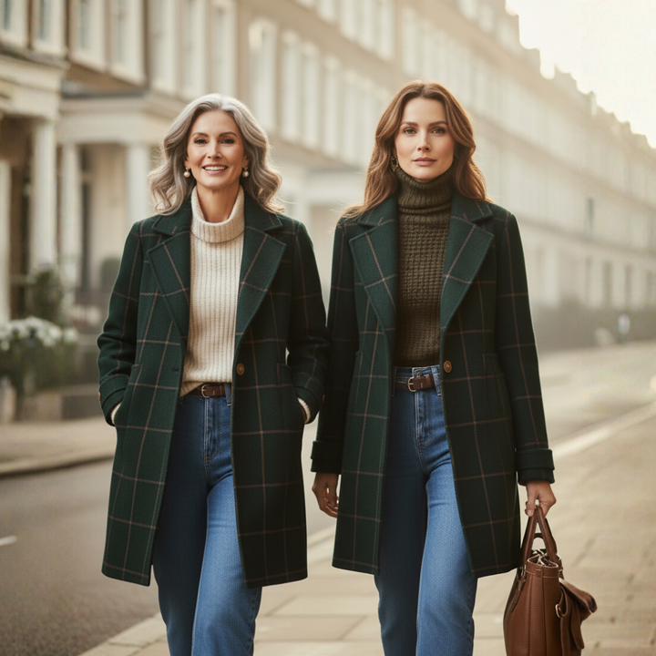 Elena — Heritage Checked Wool Coat