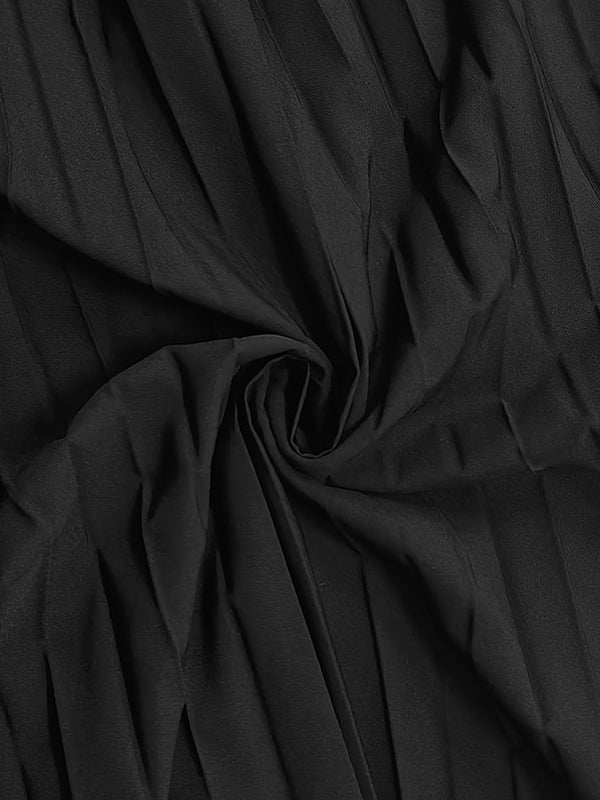 Bodycon Sleeveless Hollow Pleated Solid Color Split-Joint Mock Neck Maxi Dresses