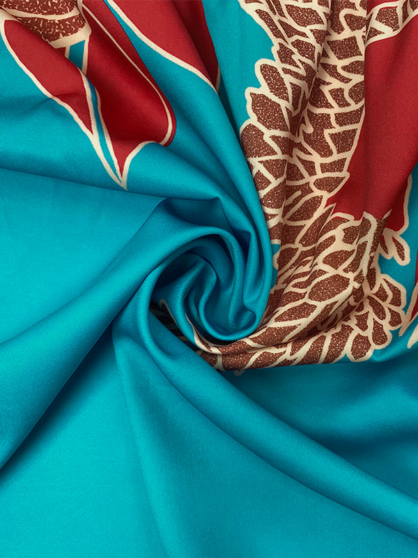 A-Line Loose Elasticity Flower Print Pleated Split-Joint Off-The-Shoulder Maxi Dresses