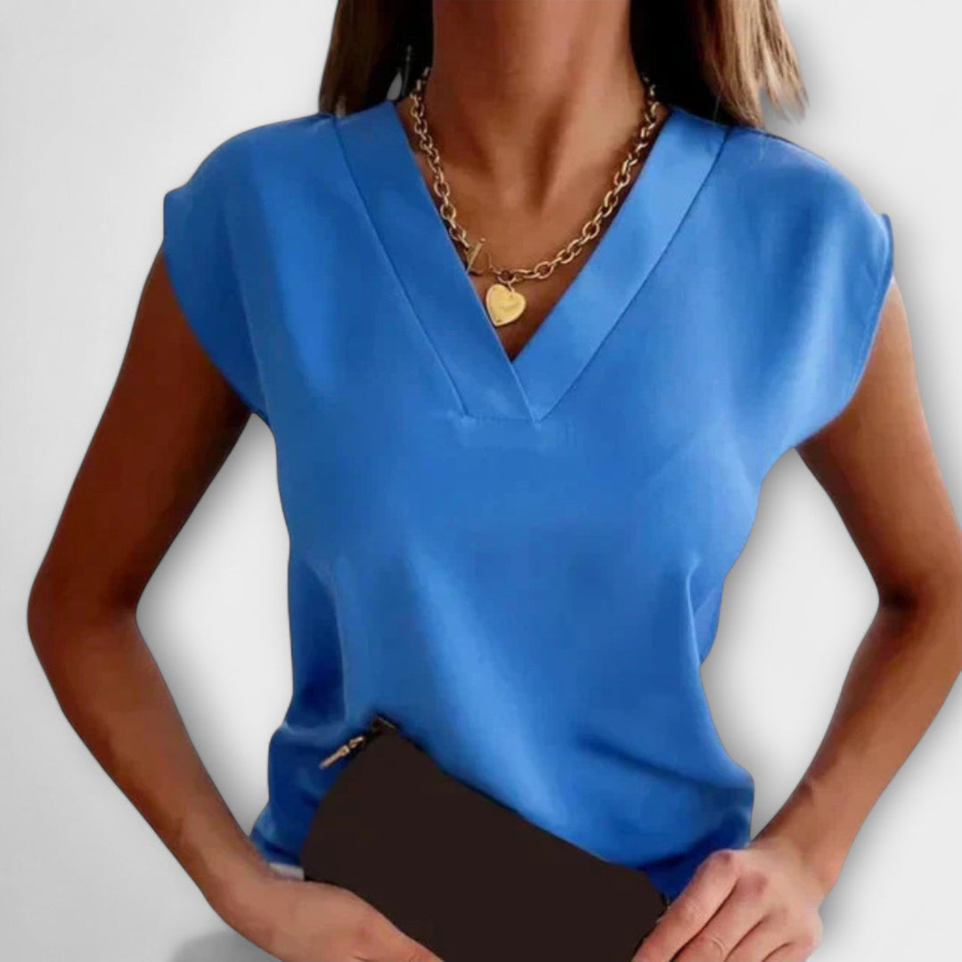 Rhea – Sleeveless V-Neck Blouse