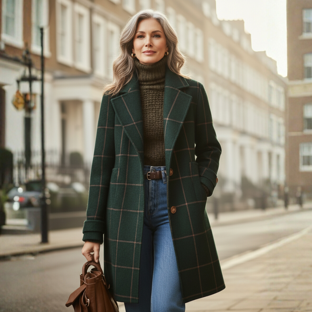 Elena — Heritage Checked Wool Coat
