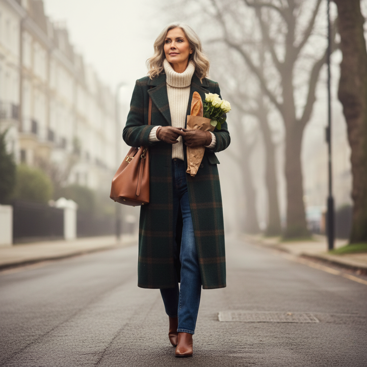 Elena — Heritage Checked Wool Coat