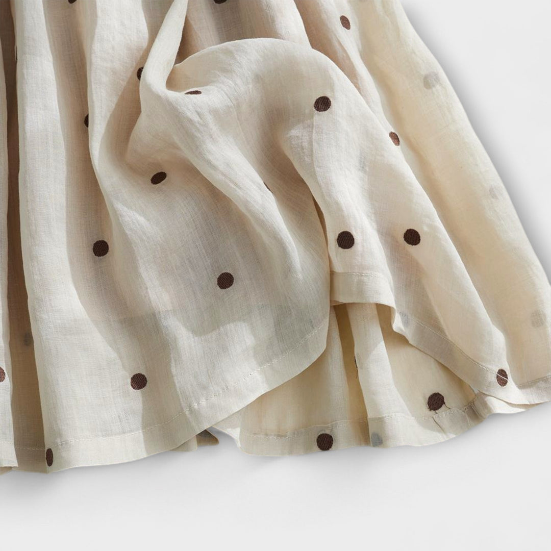 Playful Polka Dot Maxi Skirt Made of Cotton-Linen