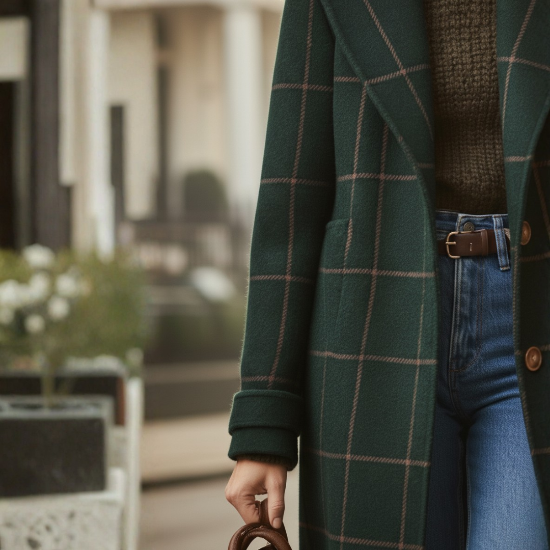 Elena — Heritage Checked Wool Coat
