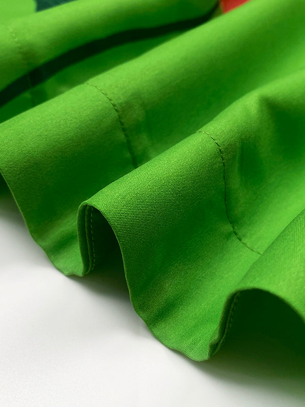 A-Line Loose Flower Print V-Neck Midi Dresses