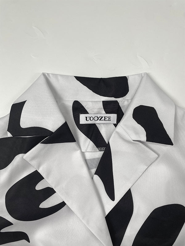 A-Line Long Sleeves Buttoned Contrast Color Tied Waist Notched Collar Maxi Dresses Shirt Dress