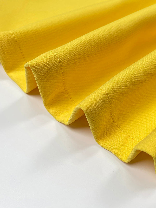 Flared Sleeves High Waisted Buttoned Solid Color Mock Neck Midi Dresses