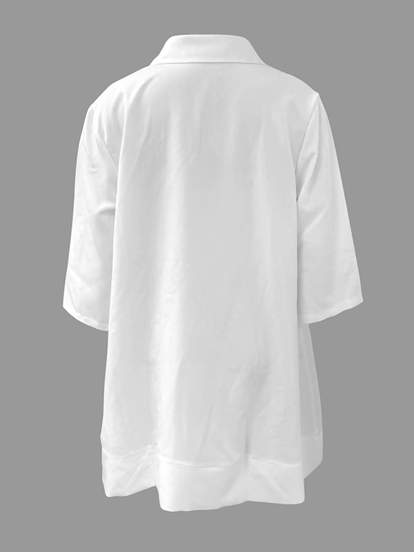 A-Line Half Sleeves Contrast Color Stand Collar Mini Dresses