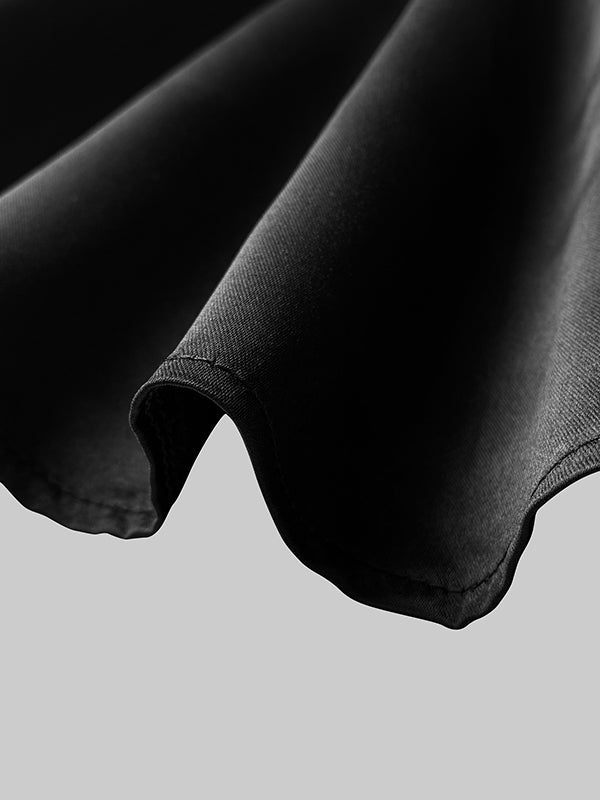 Short Sleeves Solid Color V-Neck Midi Dresses