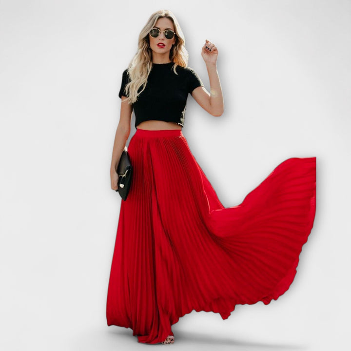 Light Pleated Maxi Skirt