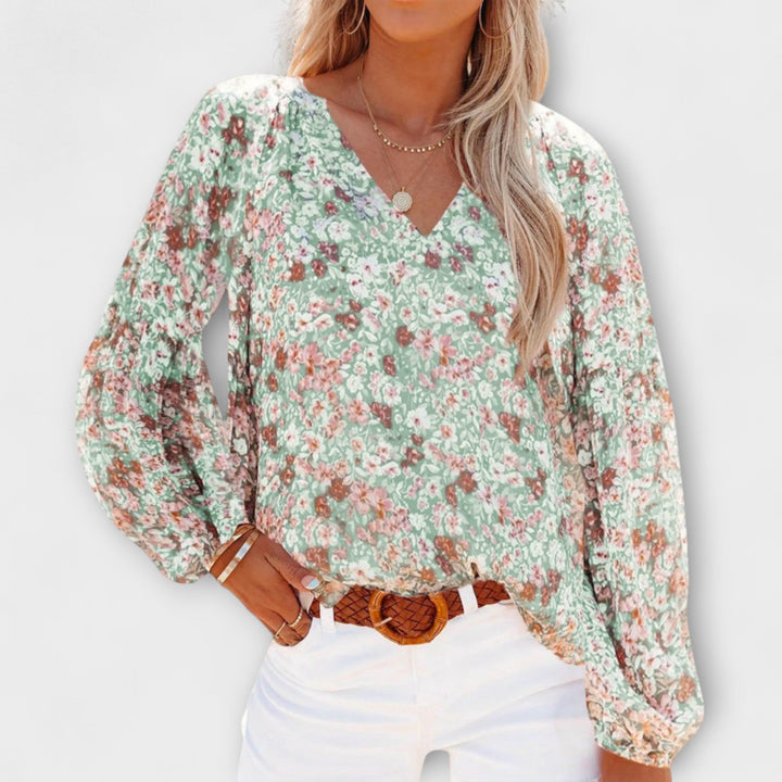 Amya – Long Sleeve Floral Blouse