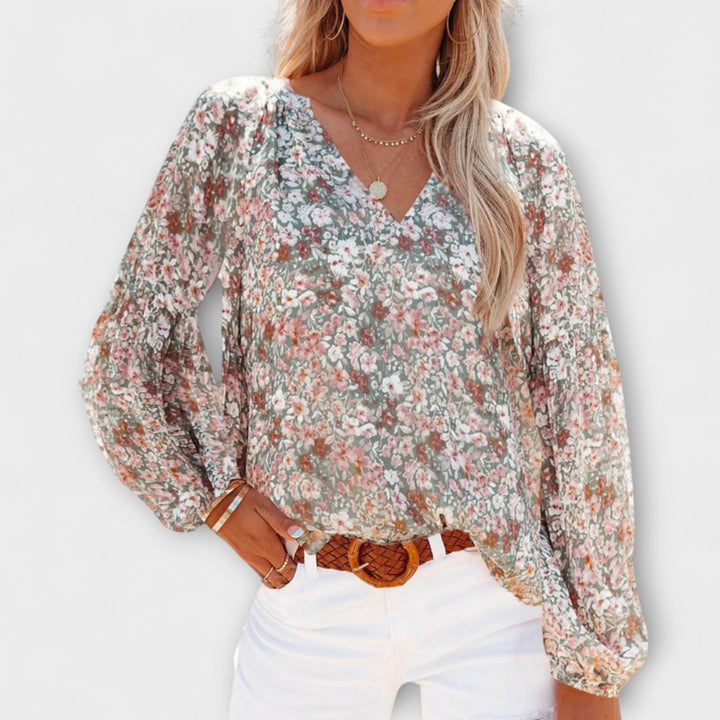 Amya – Long Sleeve Floral Blouse