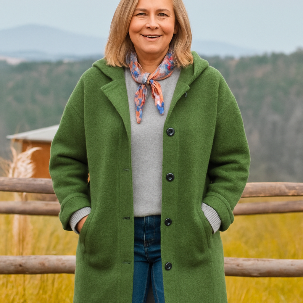 Timeless Merino Wool Button Coat