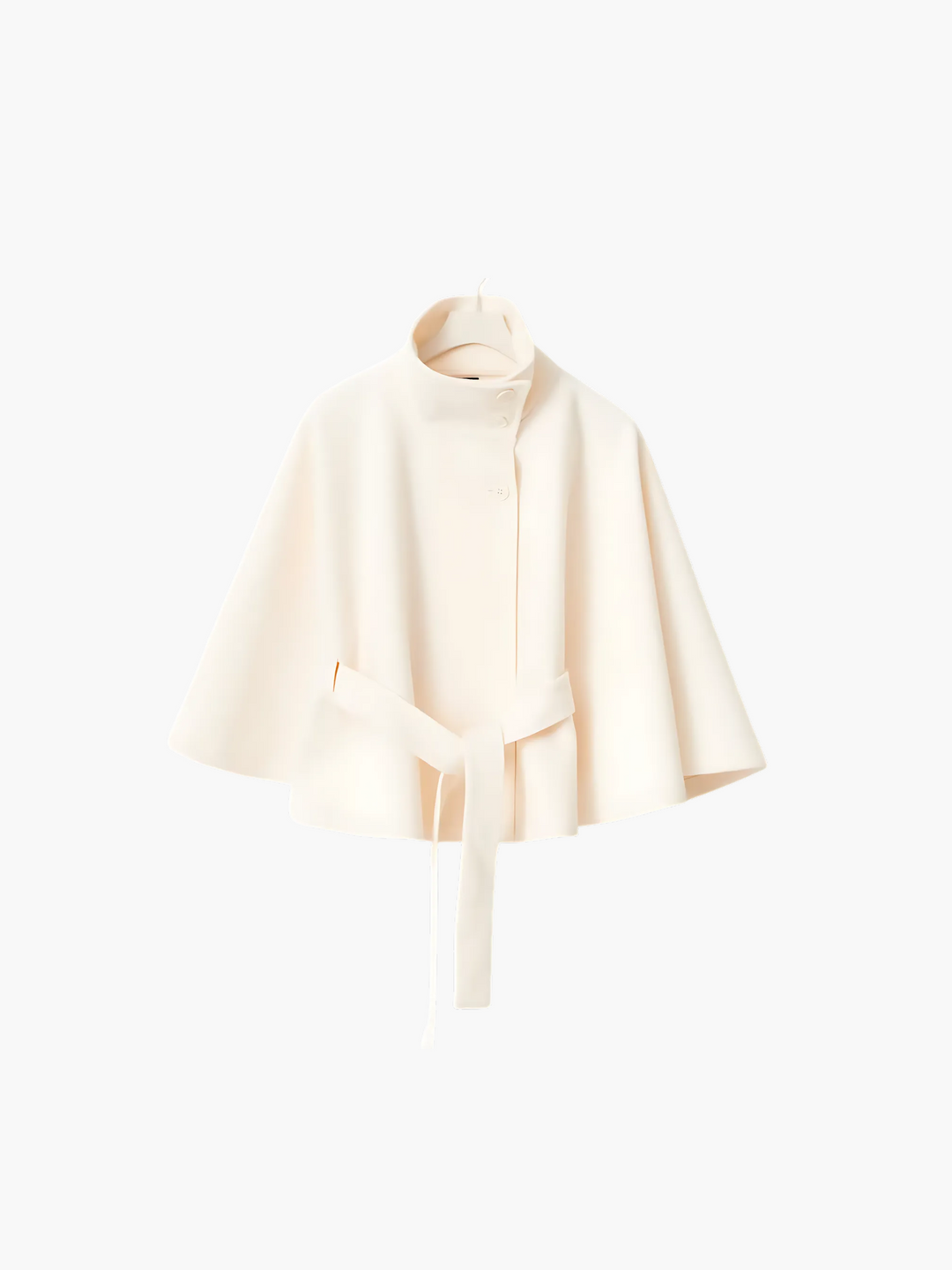 Timeless Belted Cape Coat with High Collar