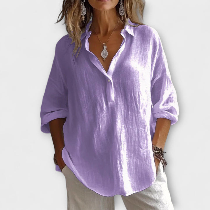 Elina – Relaxed Cotton-Linen Blouse