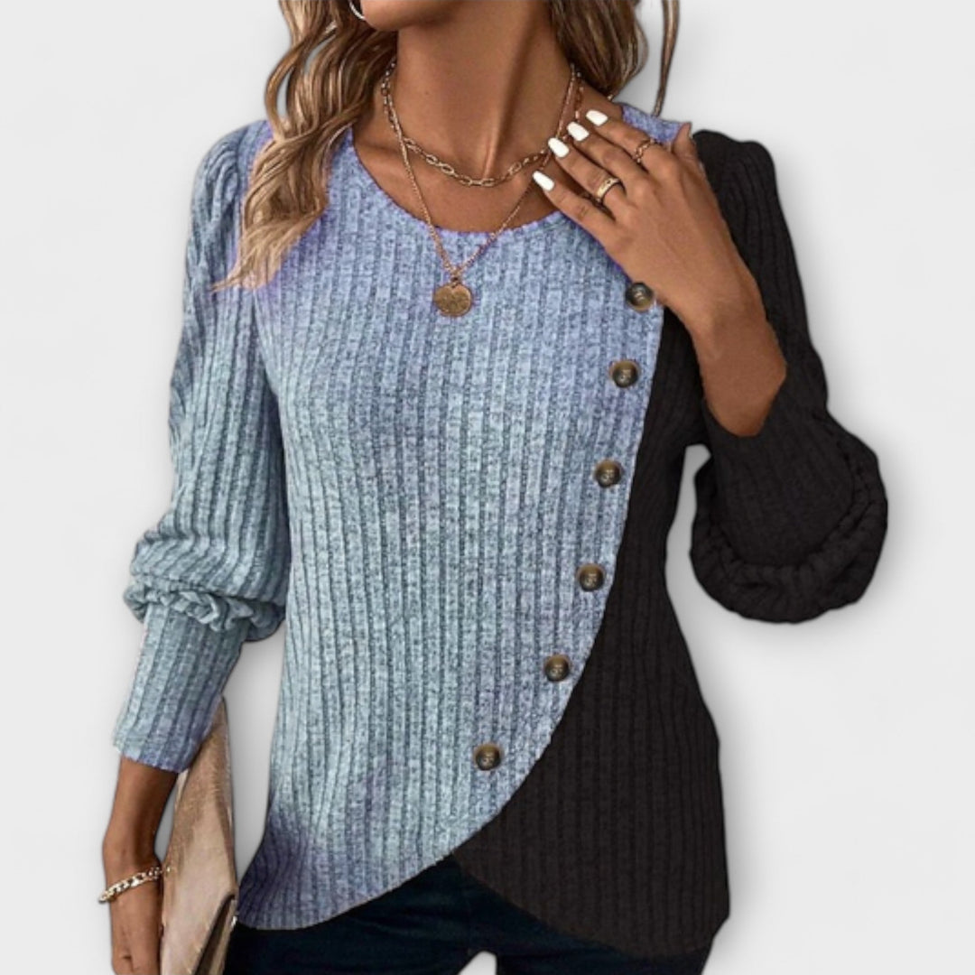 Calista™ Knitted Blouse with Button Details