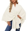 Elegant Shawl Wraps Soft Open Front Poncho Sweater