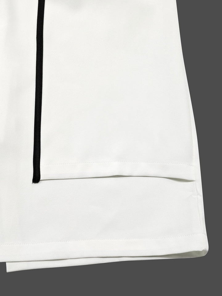 False Two Sleeveless Solid Color Midi Dresses