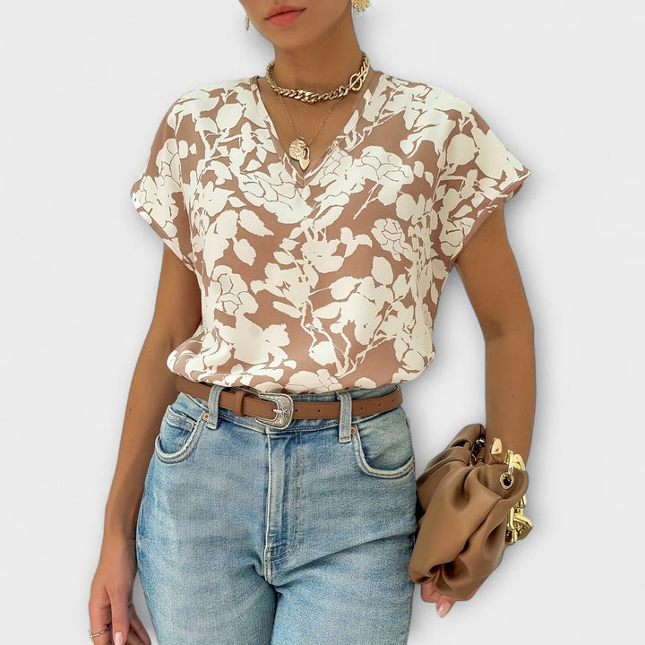 Elodie – V-Neck Floral Blouse