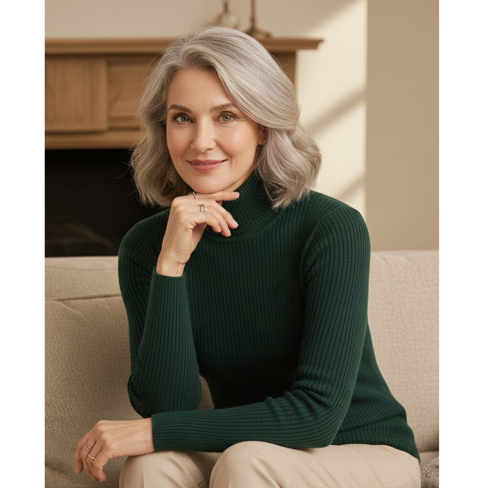 The Ava™ Ribbed Roll-Neck Jumper – Soft Comfort, Effortless Sophistication