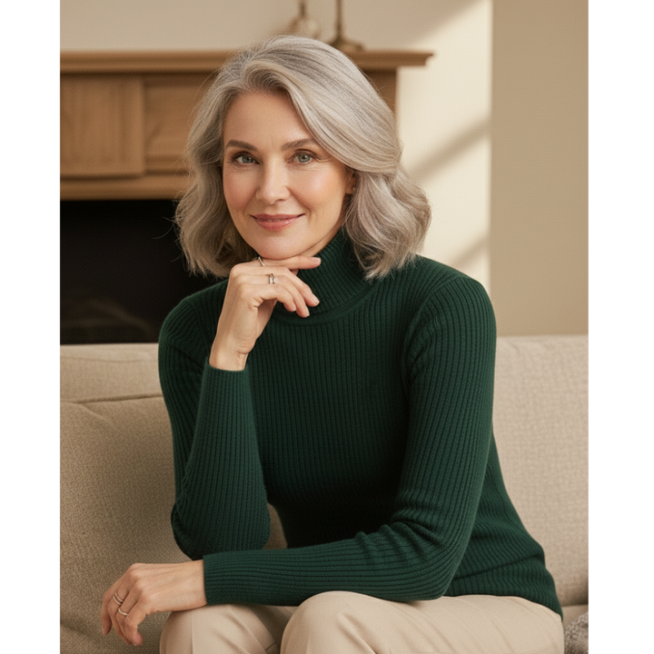 The Ava™ Ribbed Roll-Neck Jumper – Soft Comfort, Effortless Sophistication