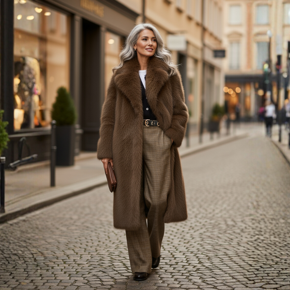 The Margot™ Long Faux-Fur Coat – Luxurious Warmth & Timeless Glamour