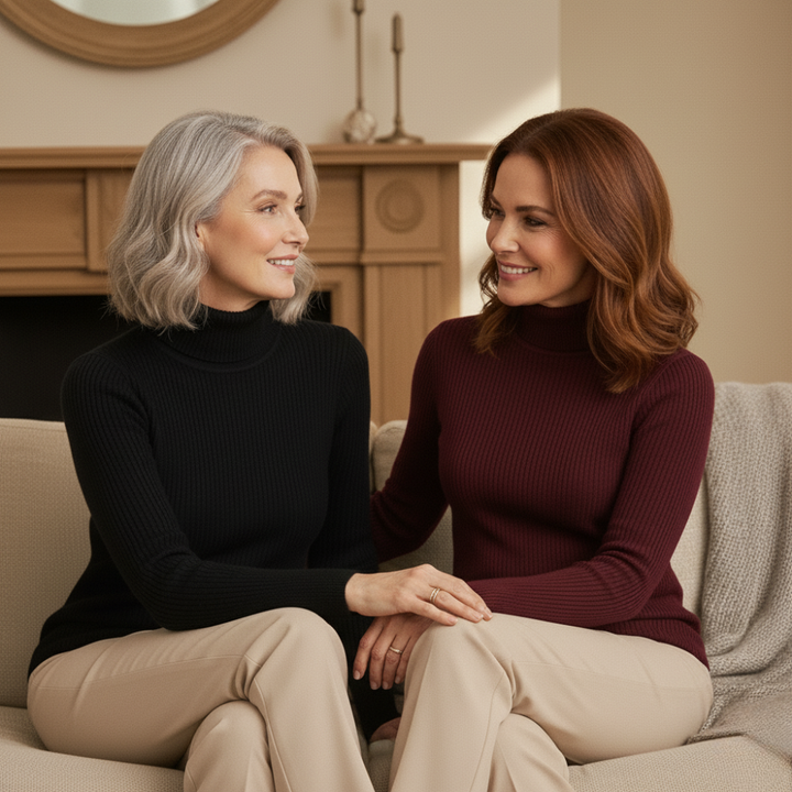 The Ava™ Ribbed Roll-Neck Jumper – Soft Comfort, Effortless Sophistication