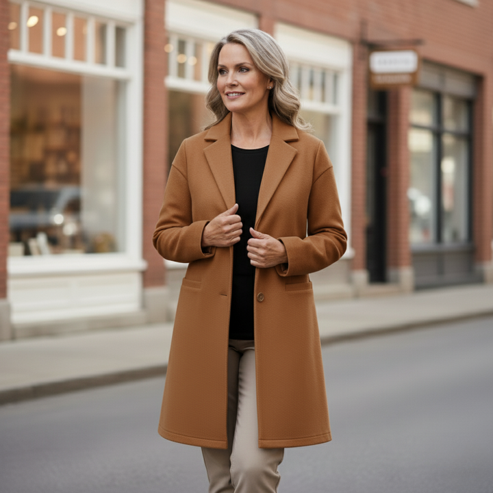 The Eleanor™ Longline Wool Coat – Effortless Warmth & Timeless Grace