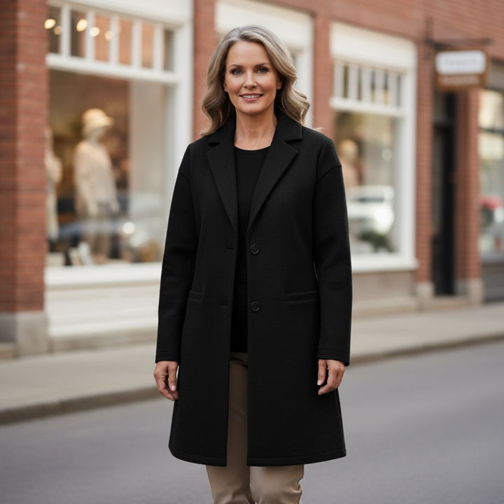 The Eleanor™ Longline Wool Coat – Effortless Warmth & Timeless Grace