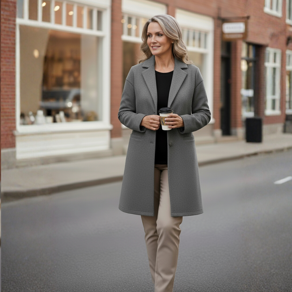 The Eleanor™ Longline Wool Coat – Effortless Warmth & Timeless Grace