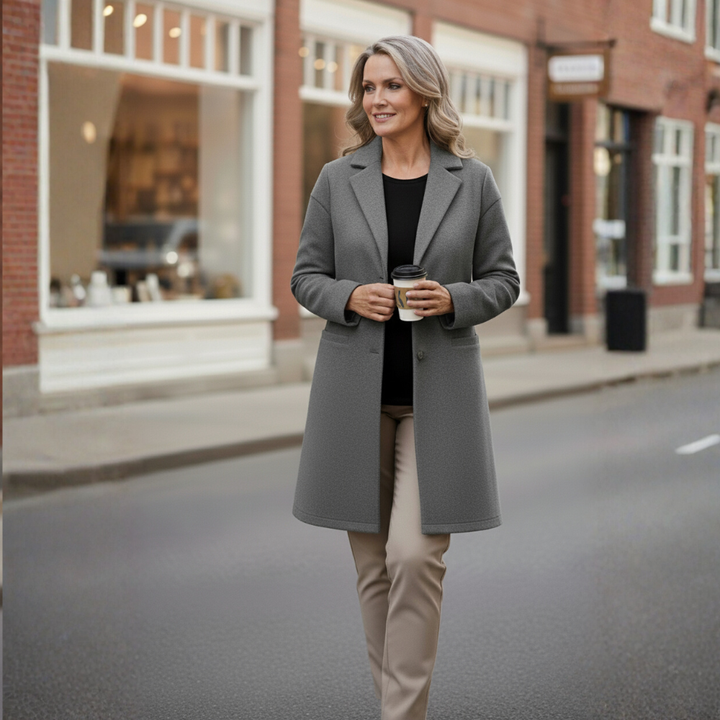 The Eleanor™ Longline Wool Coat – Effortless Warmth & Timeless Grace