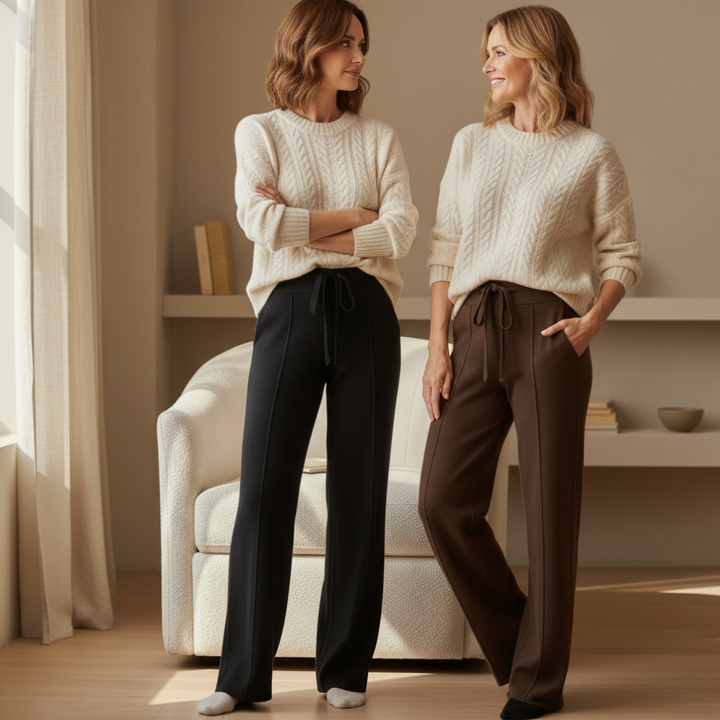 The Emma™ Knitted Wide-Leg Trousers – Soft Comfort with Timeless Ease