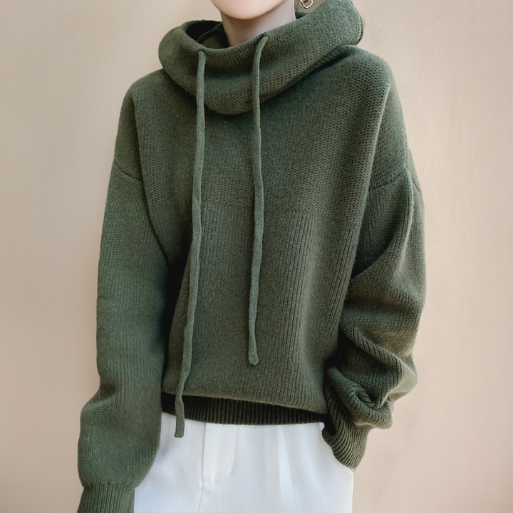 Amina | Luxe Merino Wool Hoodie Elegance
