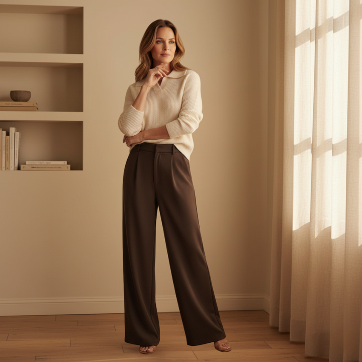 The Elise™ Wide-Leg Trousers – Elegant Drape, Effortless Fit