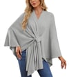 Elegant Shawl Wraps Soft Open Front Poncho Sweater
