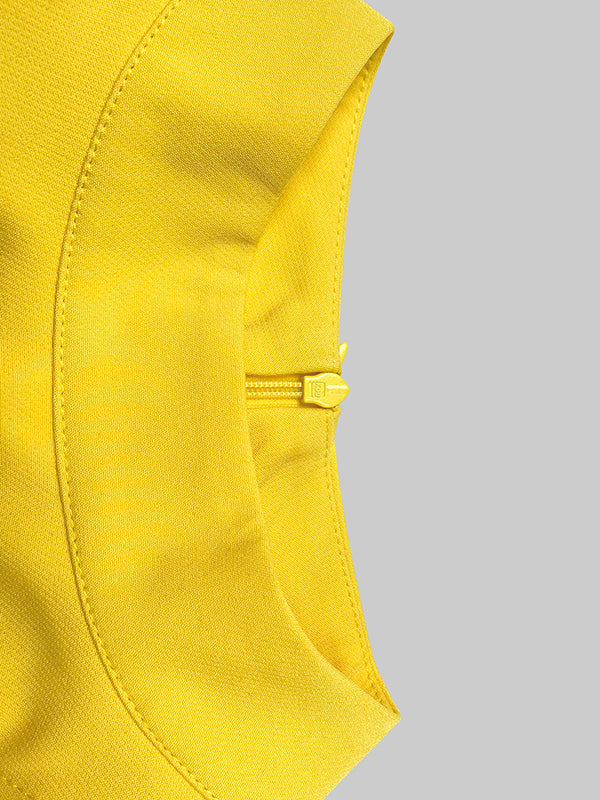 Flared Sleeves High Waisted Buttoned Solid Color Mock Neck Midi Dresses