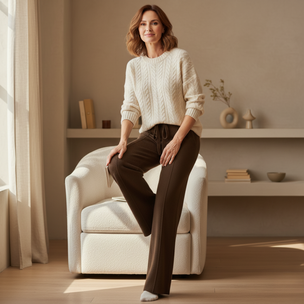 The Emma™ Knitted Wide-Leg Trousers – Soft Comfort with Timeless Ease