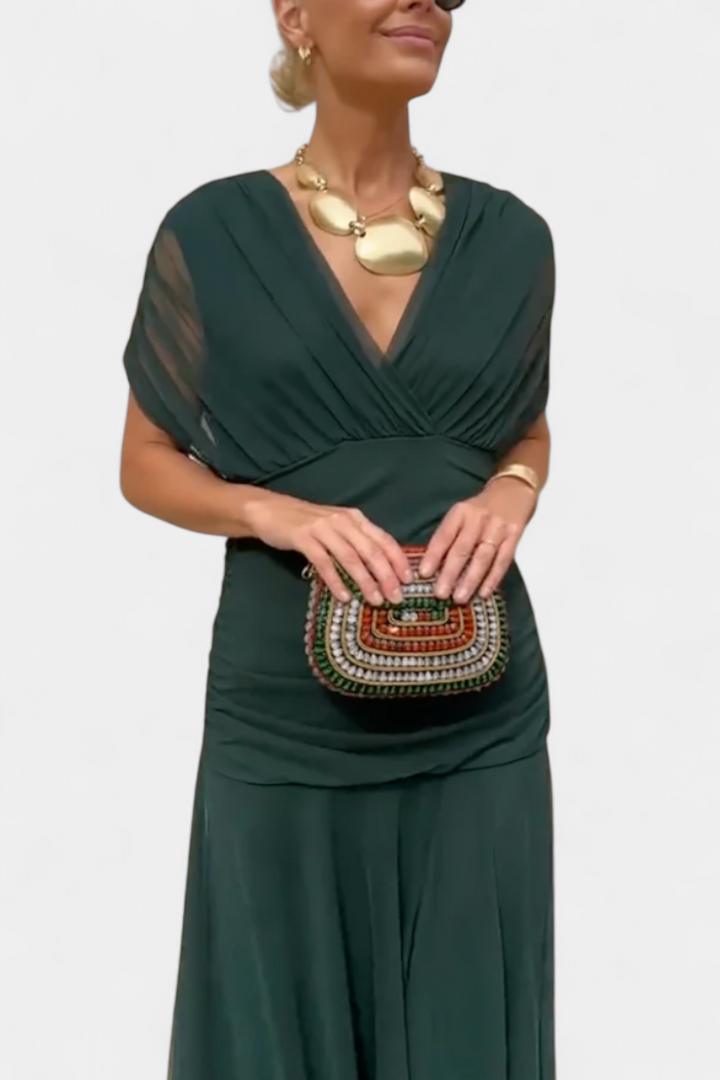 Helodia | Elegant Dress With V-Neckline