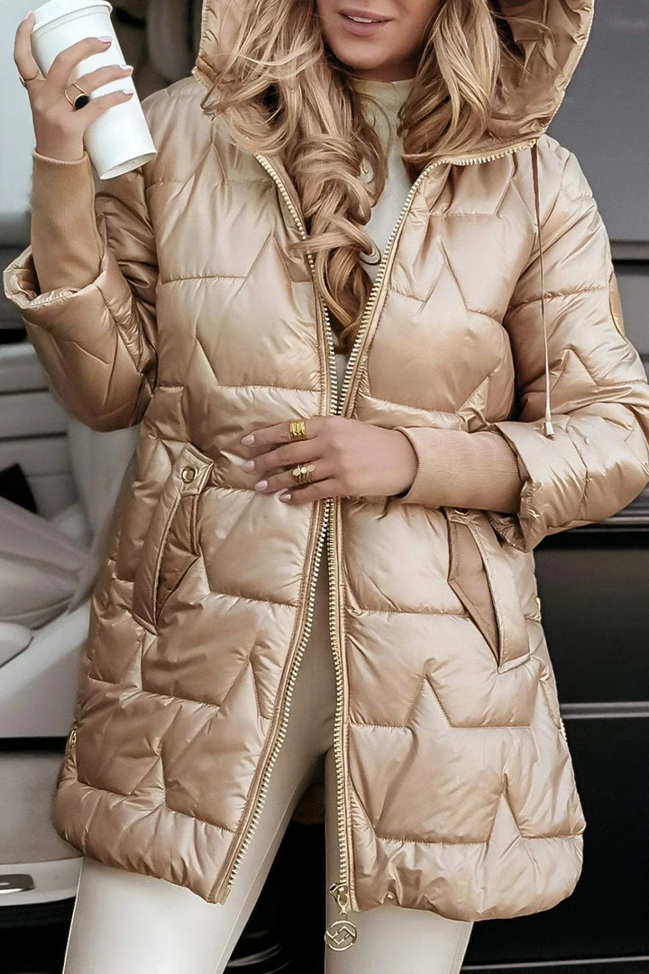 Chiara | Long and Warm Padded Jacket with Wraparound Hood