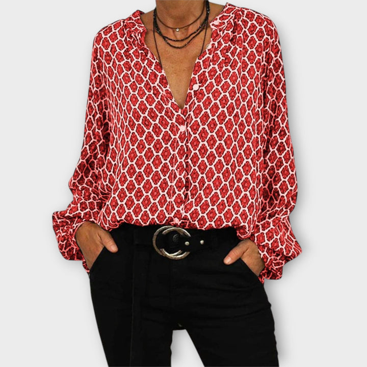 Elena™ Geometric Print Blouse