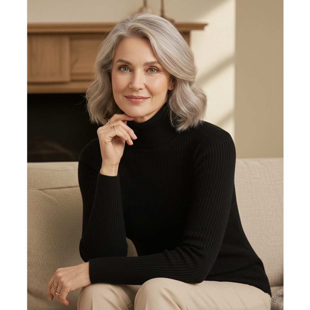 The Ava™ Ribbed Roll-Neck Jumper – Soft Comfort, Effortless Sophistication
