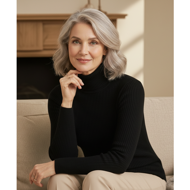 The Ava™ Ribbed Roll-Neck Jumper – Soft Comfort, Effortless Sophistication